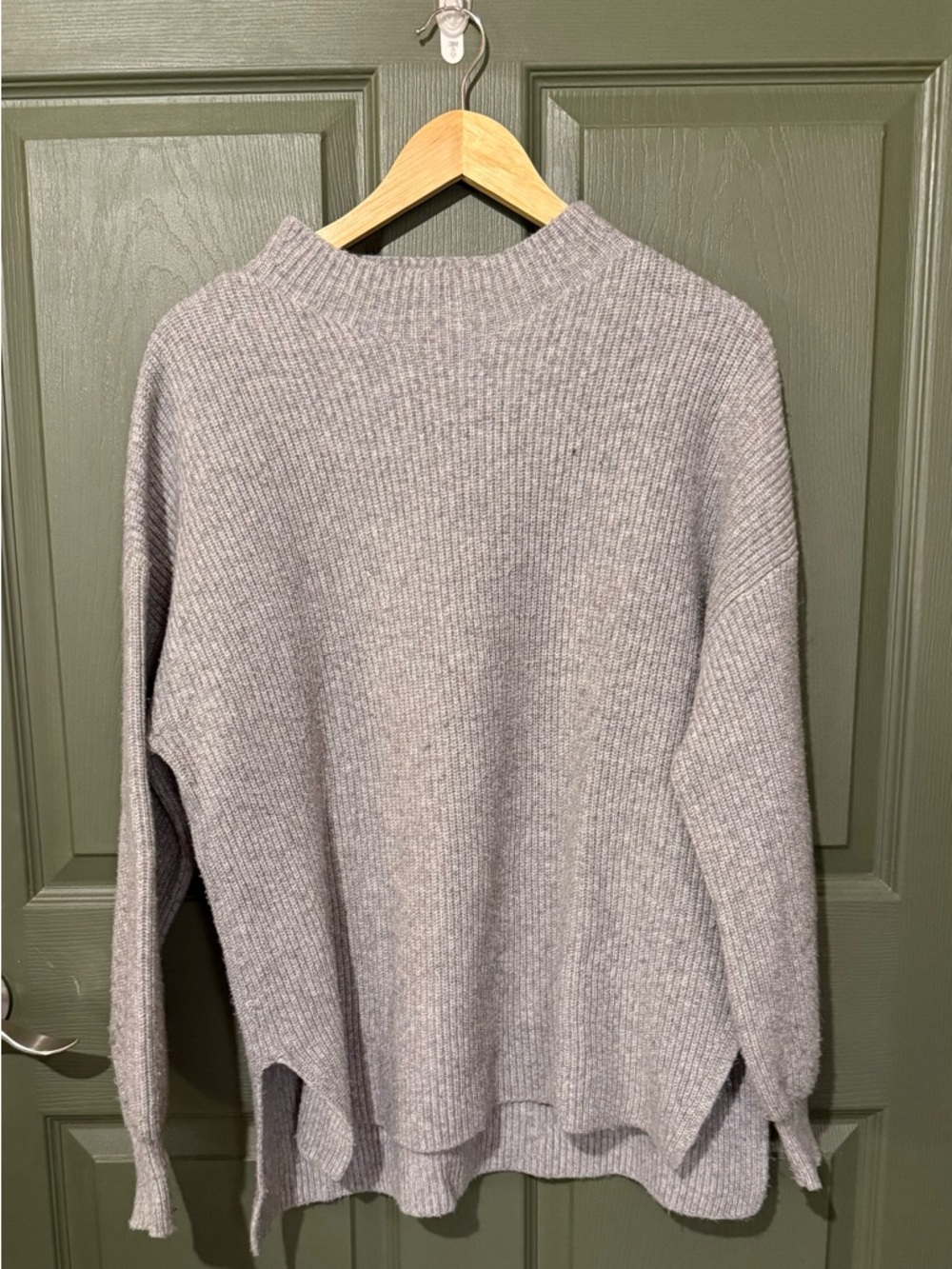 GAP Light Gray Ribbed Crewneck Sweater